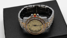Load image into Gallery viewer, Two-Tone Iced Baguette Watch – Yellow/White Gold Finish