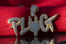 Load image into Gallery viewer, CUSTOM PLUG WORD PLUGIN TRAP PENDANT IN 18K YELLOW GOLD