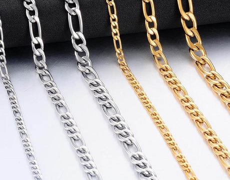 FIGARO CHAIN IN SILVER AND GOLD