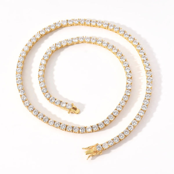 CZ Tennis Chain – Yellow Gold