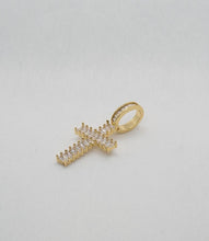 Load image into Gallery viewer, MICRO BAGUETTE DIAMOND CROSS NECKLACE PENDANT - Shop Radiant Ice
