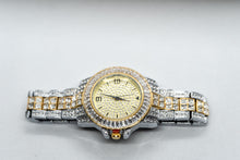 Load image into Gallery viewer, Two-Tone Iced Baguette Watch – Yellow/White Gold Finish
