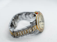Load image into Gallery viewer, Two-Tone Iced Baguette Watch – Yellow/White Gold Finish
