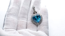 Load image into Gallery viewer, Blue Sapphire Heart Shape Gemstone Pendant White Gold
