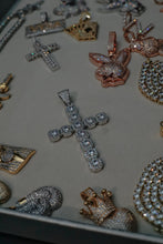 Load image into Gallery viewer, DIAMOND GEMSTONE CROSS IN WHITE GOLD - Shop Radiant Ice
