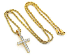 Load image into Gallery viewer, Iced Cross Pendant - Gold Plated
