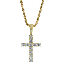 Load image into Gallery viewer, Iced Cross Pendant - Gold Plated
