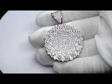 Load and play video in Gallery viewer, DIAMOND CLUSTER PENDANT IN WHITE GOLD
