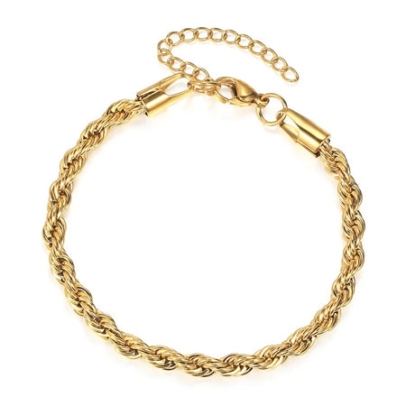 ROPE BRACELET YELLOW OR WHITE GOLD (3mm)