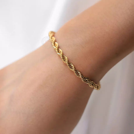 ROPE BRACELET YELLOW OR WHITE GOLD (3mm)