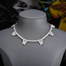 Load image into Gallery viewer, BUTTERFLY TENNIS CHAIN ROSE WHITE YELLOW GOLD
