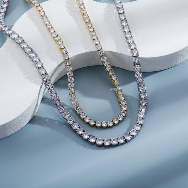 Moissanite Tennis Chain or Bracelet In 925 Sterling Silver 5mm