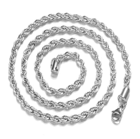 WHITE GOLD ROPE CHAIN (3MM)