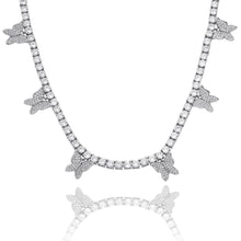 Load image into Gallery viewer, BUTTERFLY TENNIS CHAIN ROSE WHITE YELLOW GOLD
